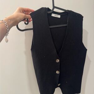 Suzy Black Buttoned Vest